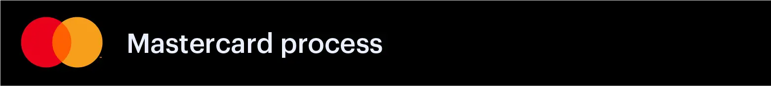 Mastercard logo with the text "Mastercard process".