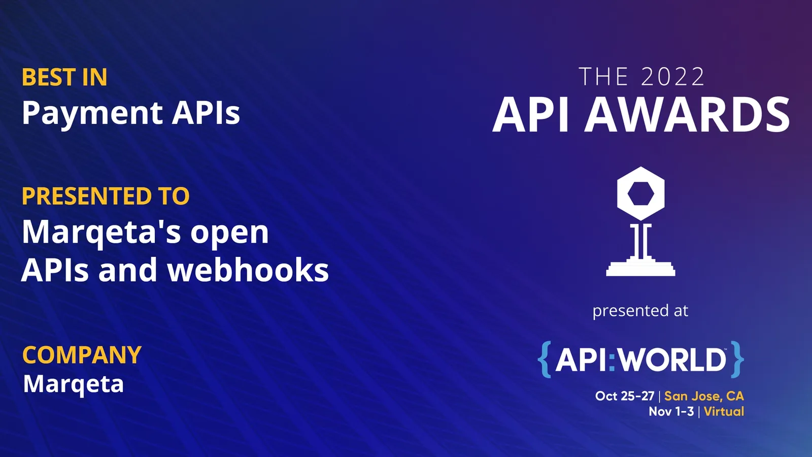 Marqeta wins 2022 API Award for Best in Payments APIs