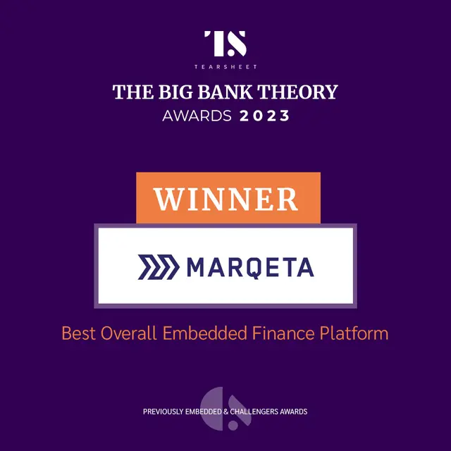 Marqeta wins Best Overall Embedded Finance Platform award