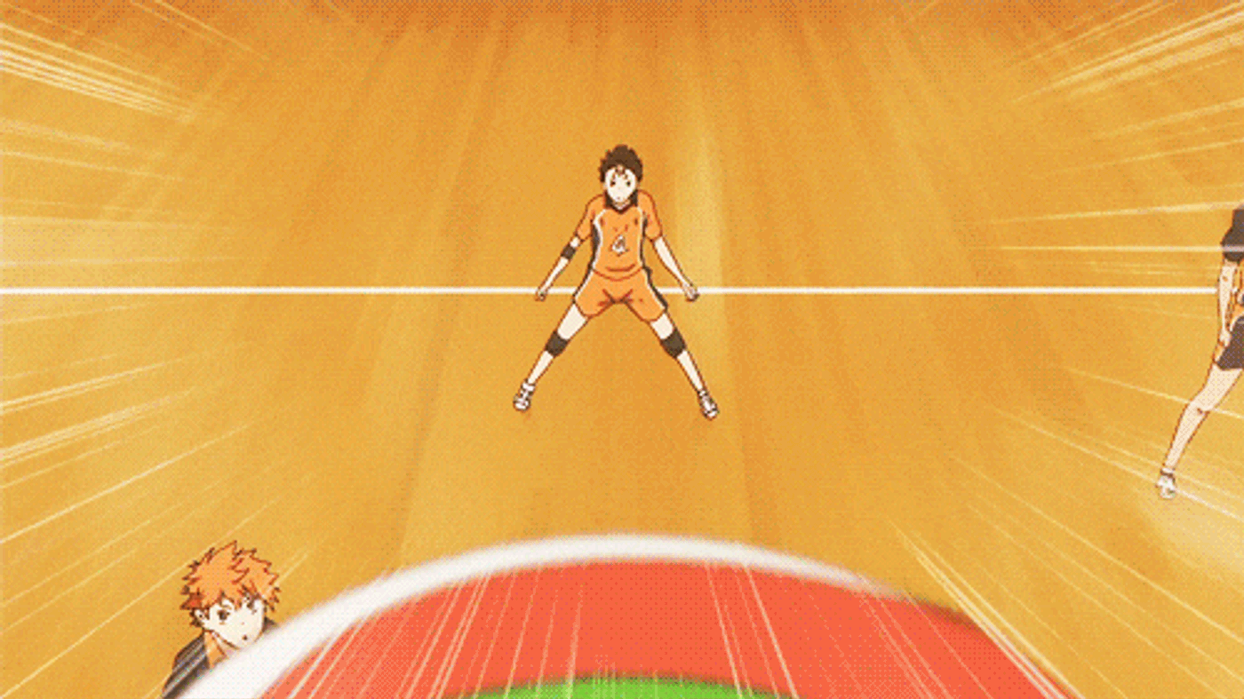 Hitting the volleyball