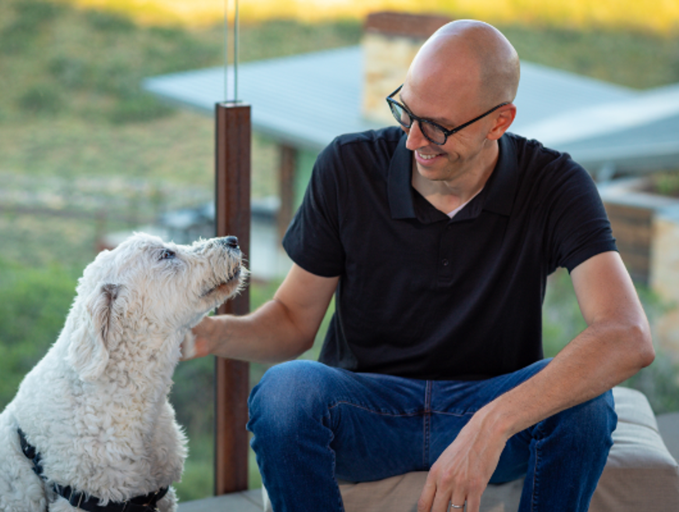 Mike with Molly (his Goldendoodle)
