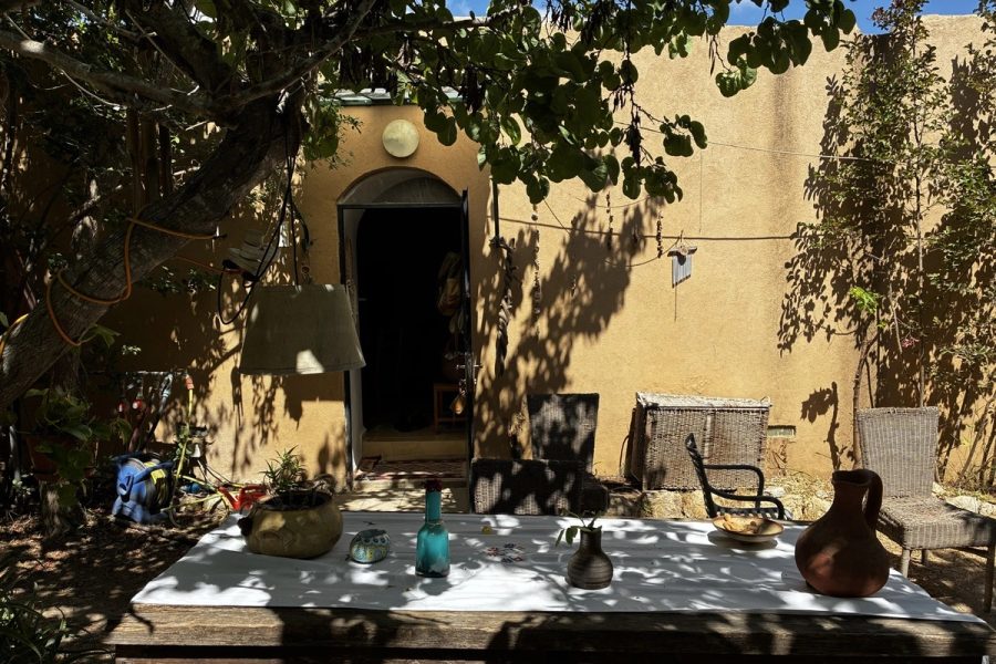 The green courtyard at the compound in Ein Karem