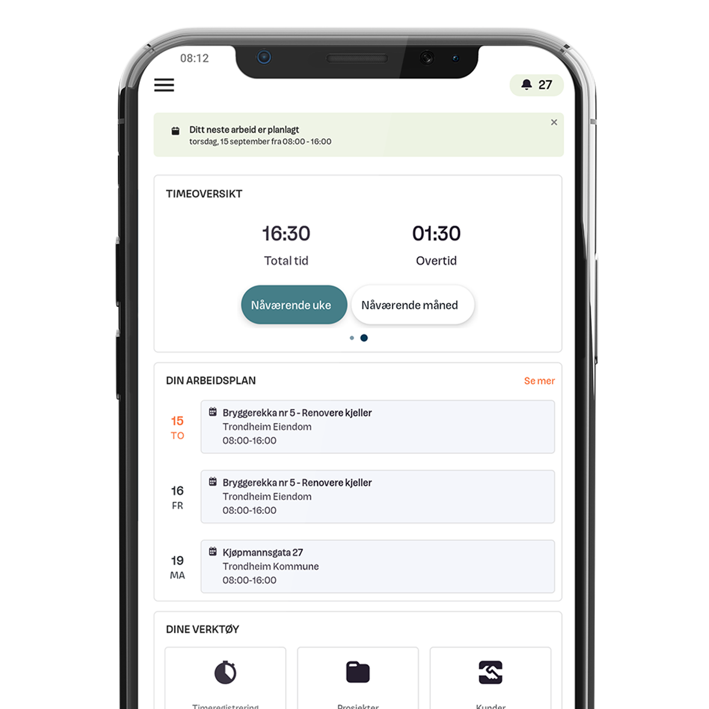 Registrer timer enkelt i Svenn-appen