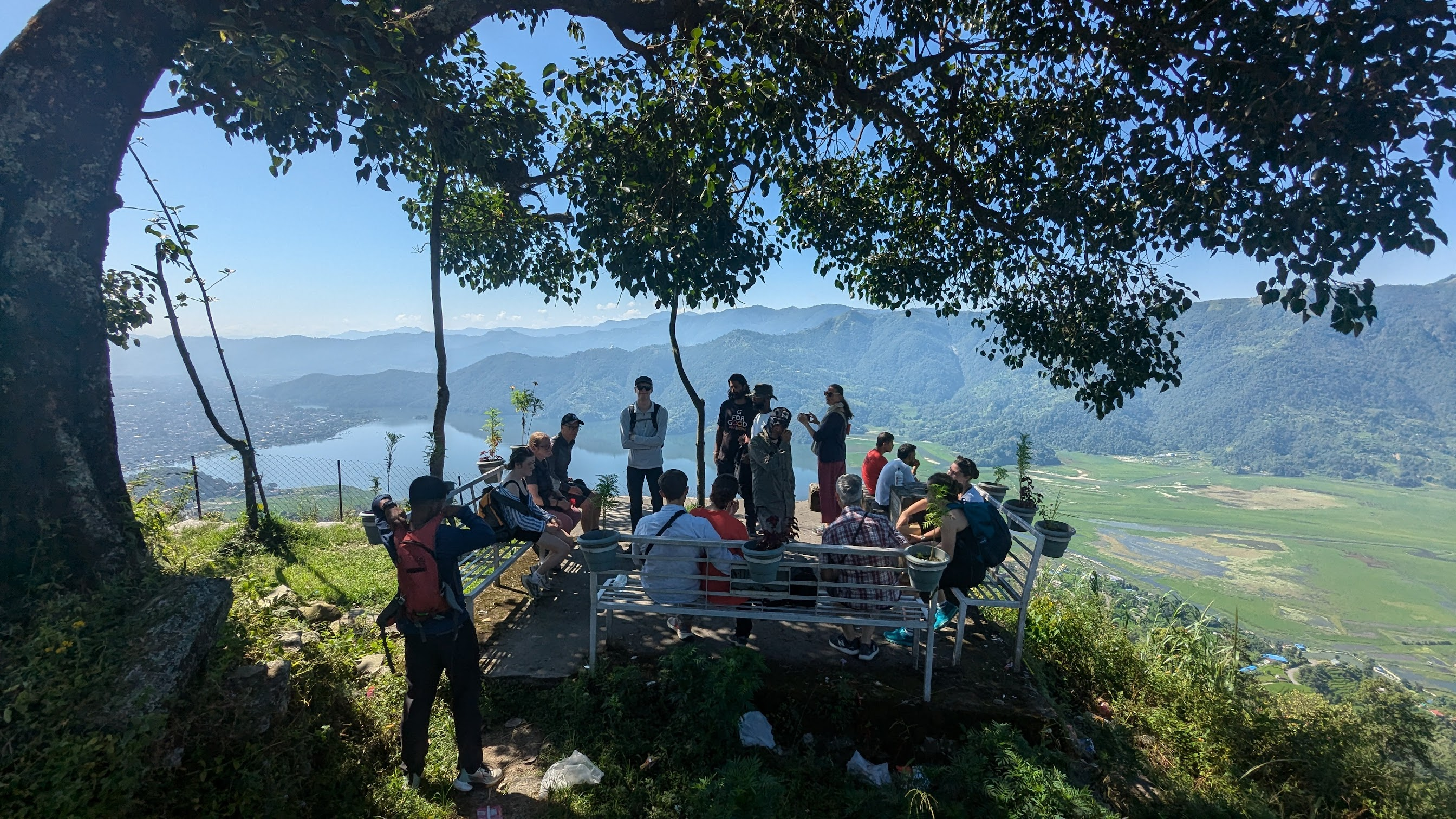 guests taking rest with the lake view