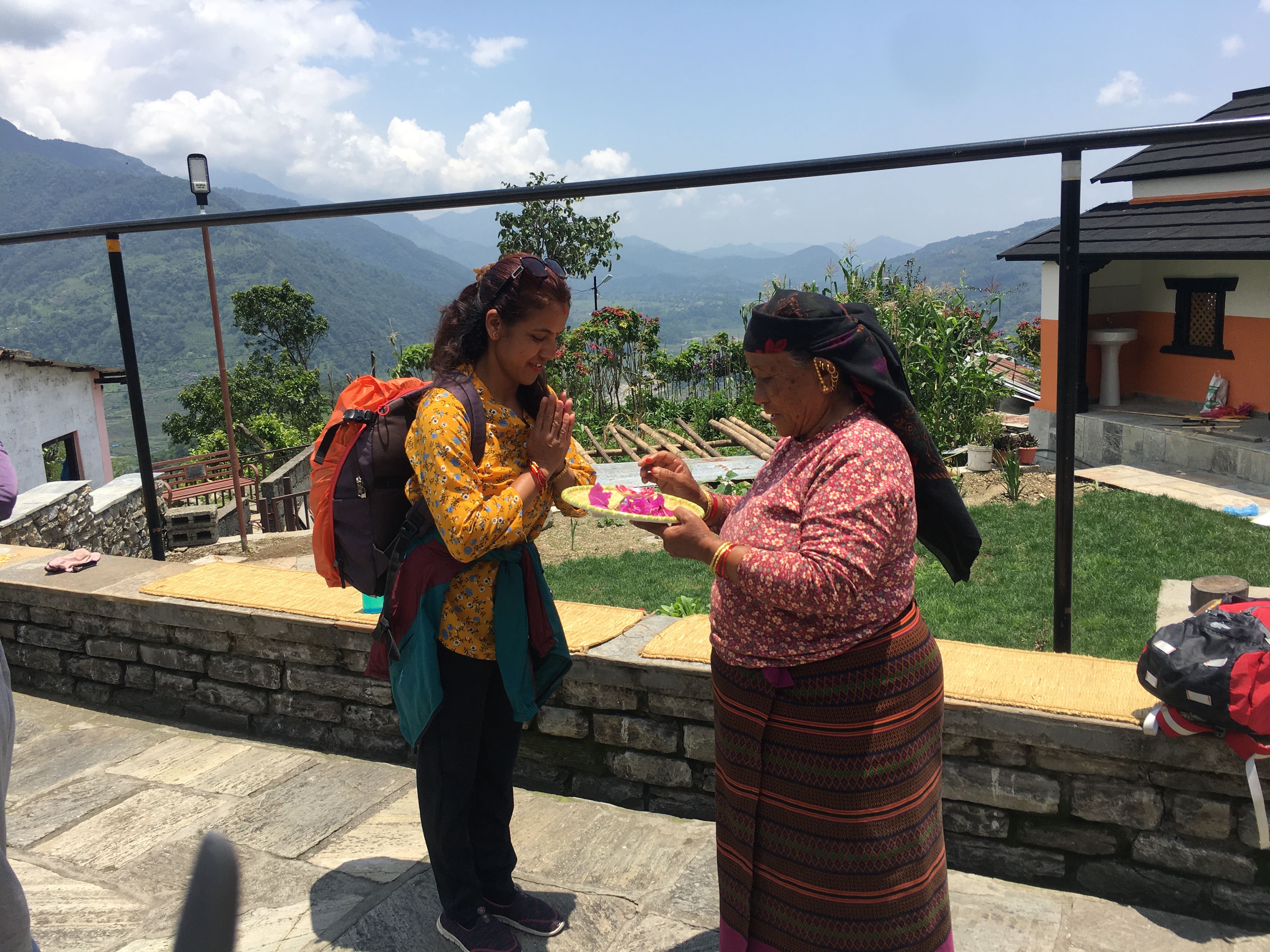 Local hosts in Lwang welcoming our guests.