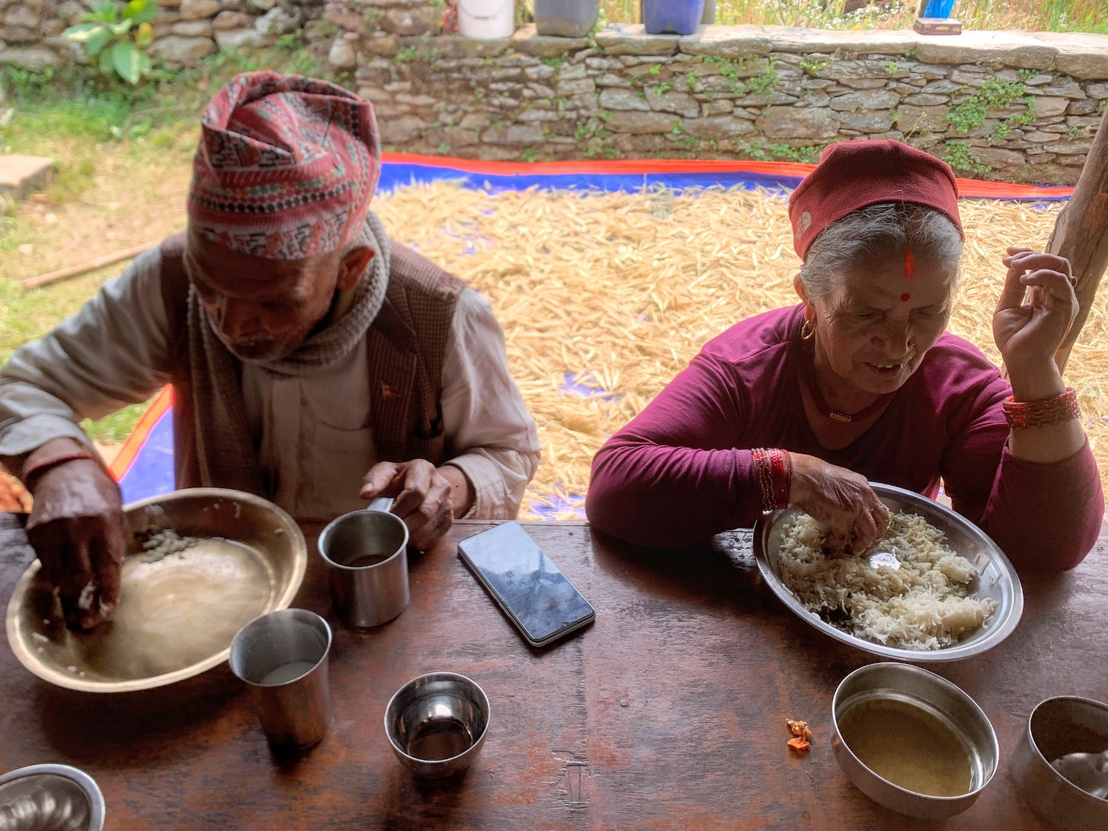 Our grandparents sharing a meal