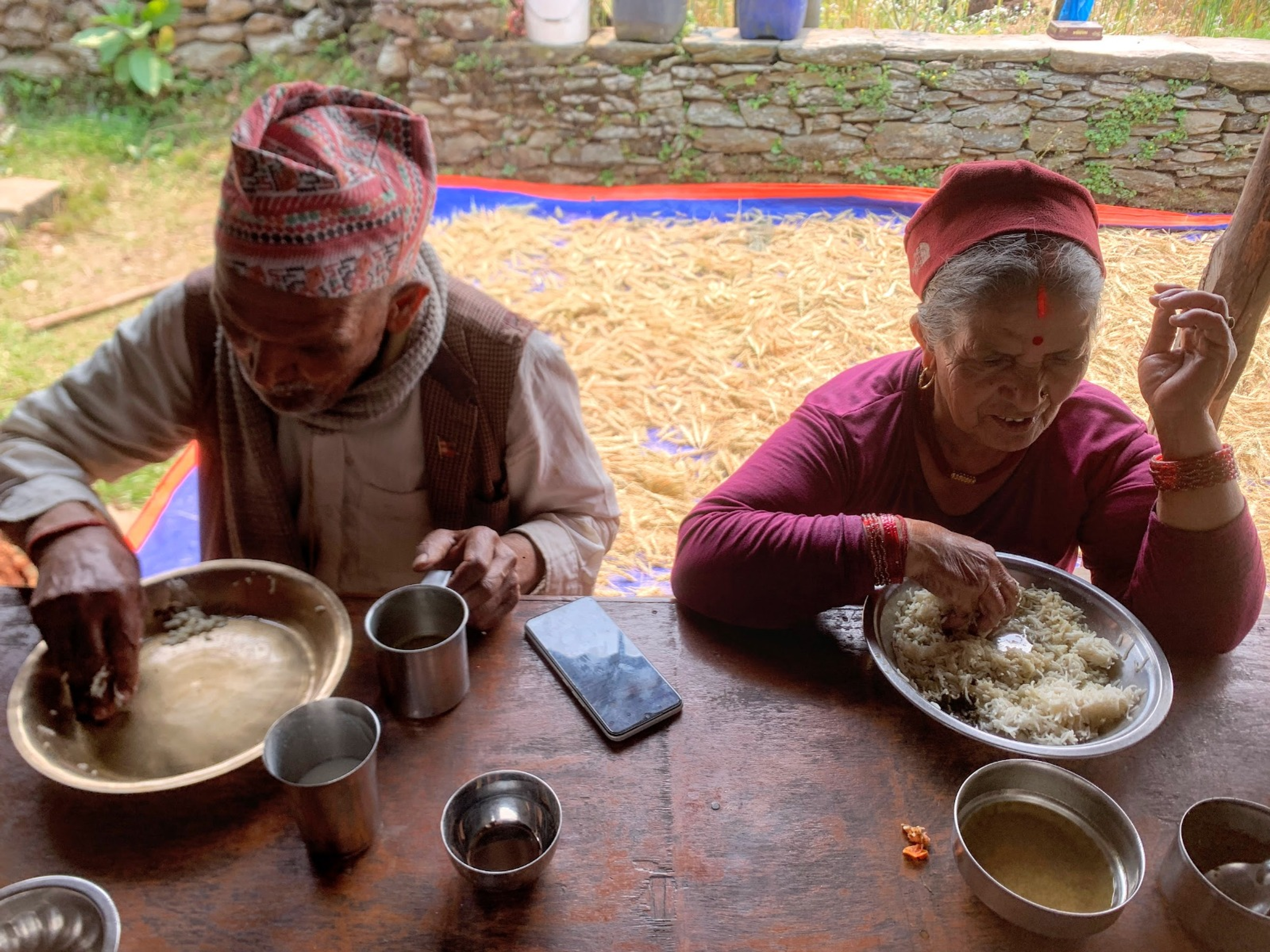 Our grandparents sharing a meal