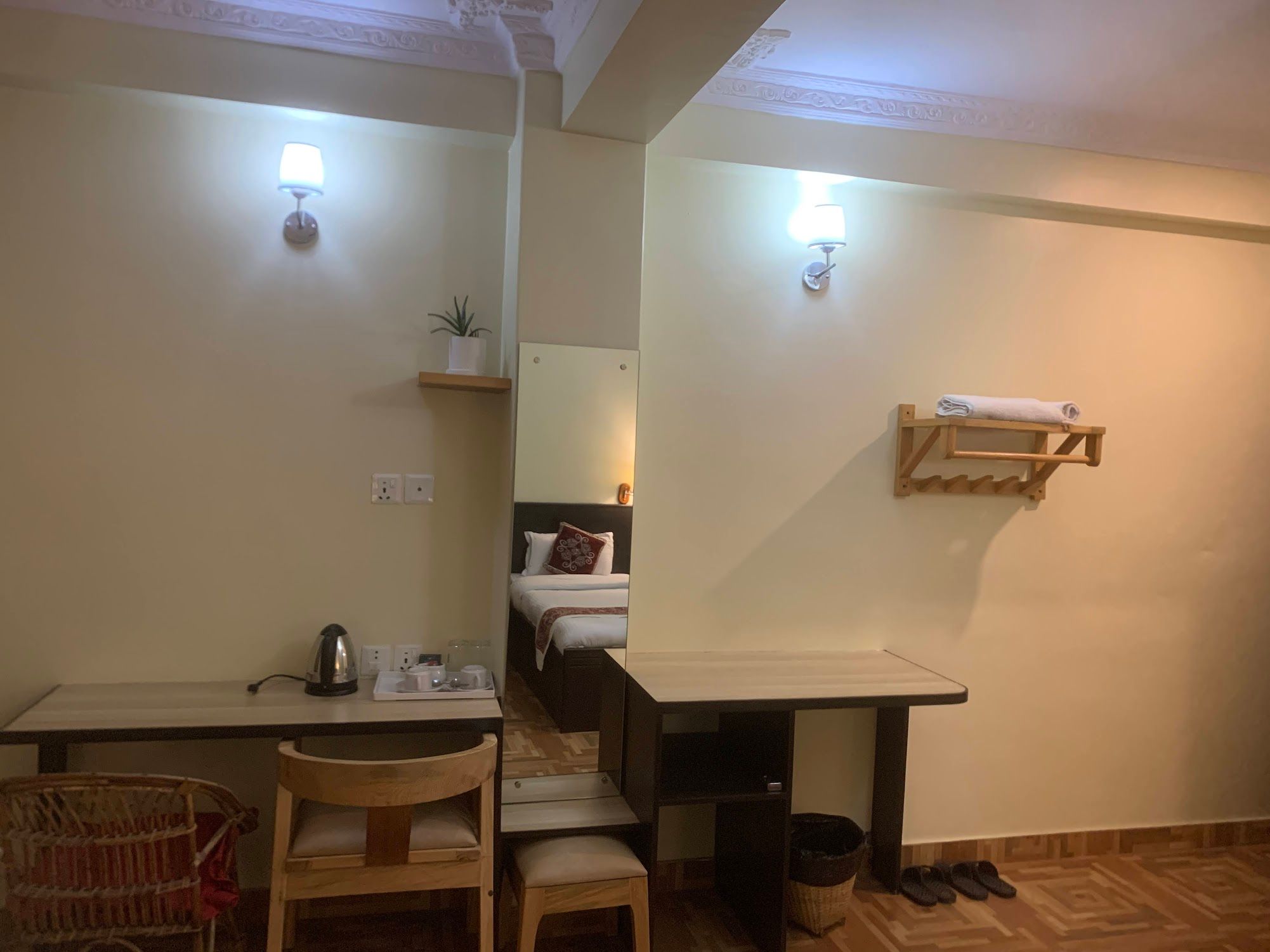 dressing area + desk (night view)