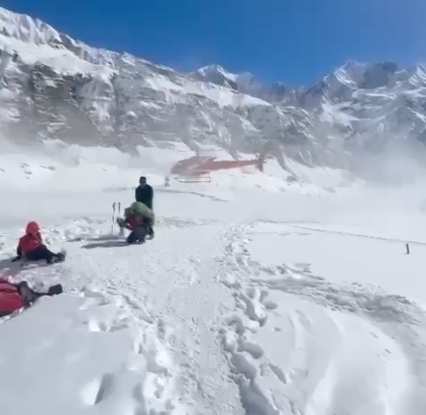 helicopter taking off from ABC