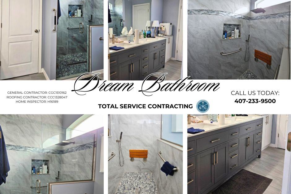 Bathroom remodel after photo: the new finished bathroom