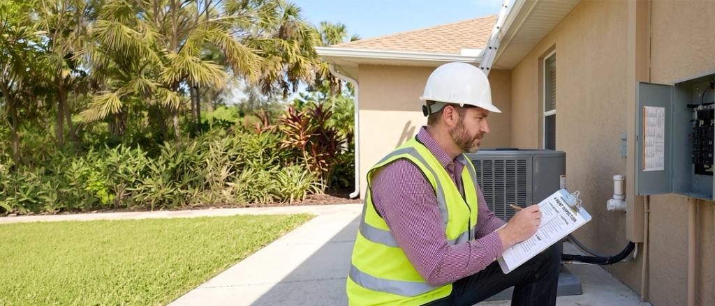 Home inspector examining a Central Florida property