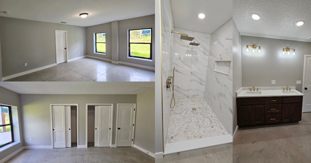 Barndominium new build interior final photo: the finished interior of the completed barndominium, view 3 of 3