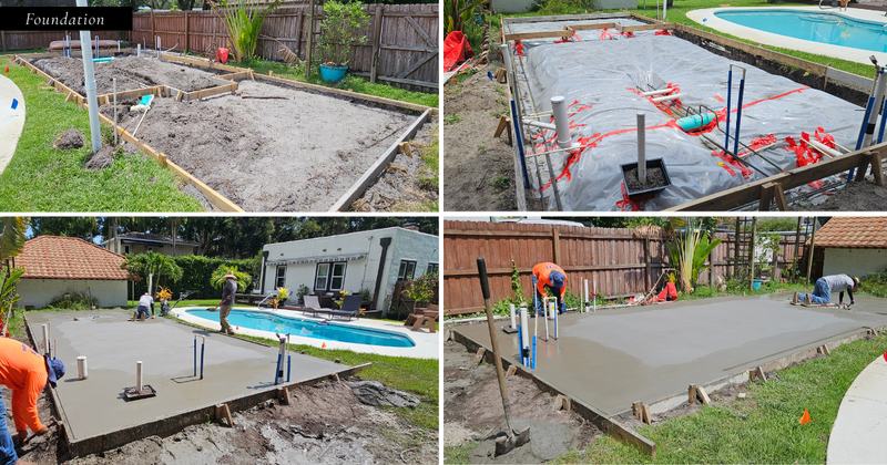 New home build foundation photo: the concrete foundation stage of the new home under construction