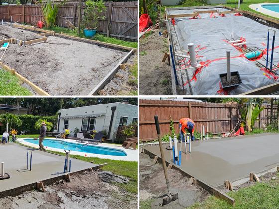 New home build foundation photo: the concrete foundation stage of the new home under construction