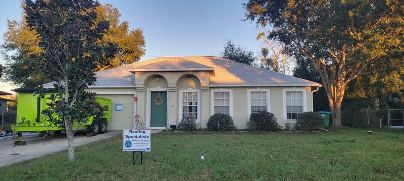 Re-roof after photo: completed roof replacement with the new roof surface installed, view 2 of 4