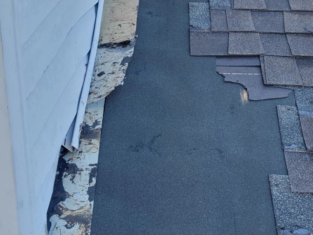 Roof repair in progress