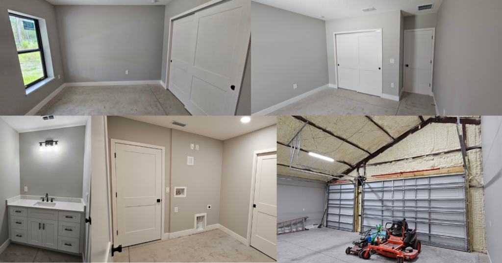 Barndominium new build interior final photo: the finished interior of the completed barndominium, view 1 of 3