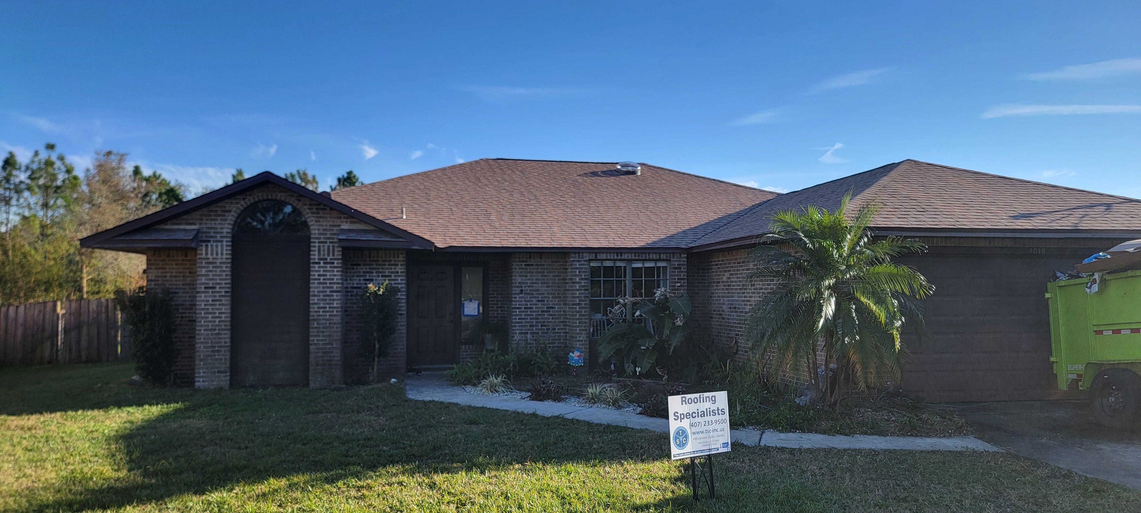 Re-roof after photo: completed roof replacement with the new roof surface installed, view 4 of 4