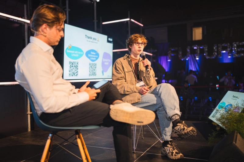 Scribewave founder Ulysse at Supernova Technology Festival.