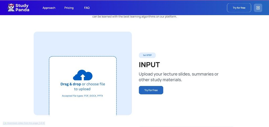 Website — Upload lecture slides as PDF, DOCX, or PPTX