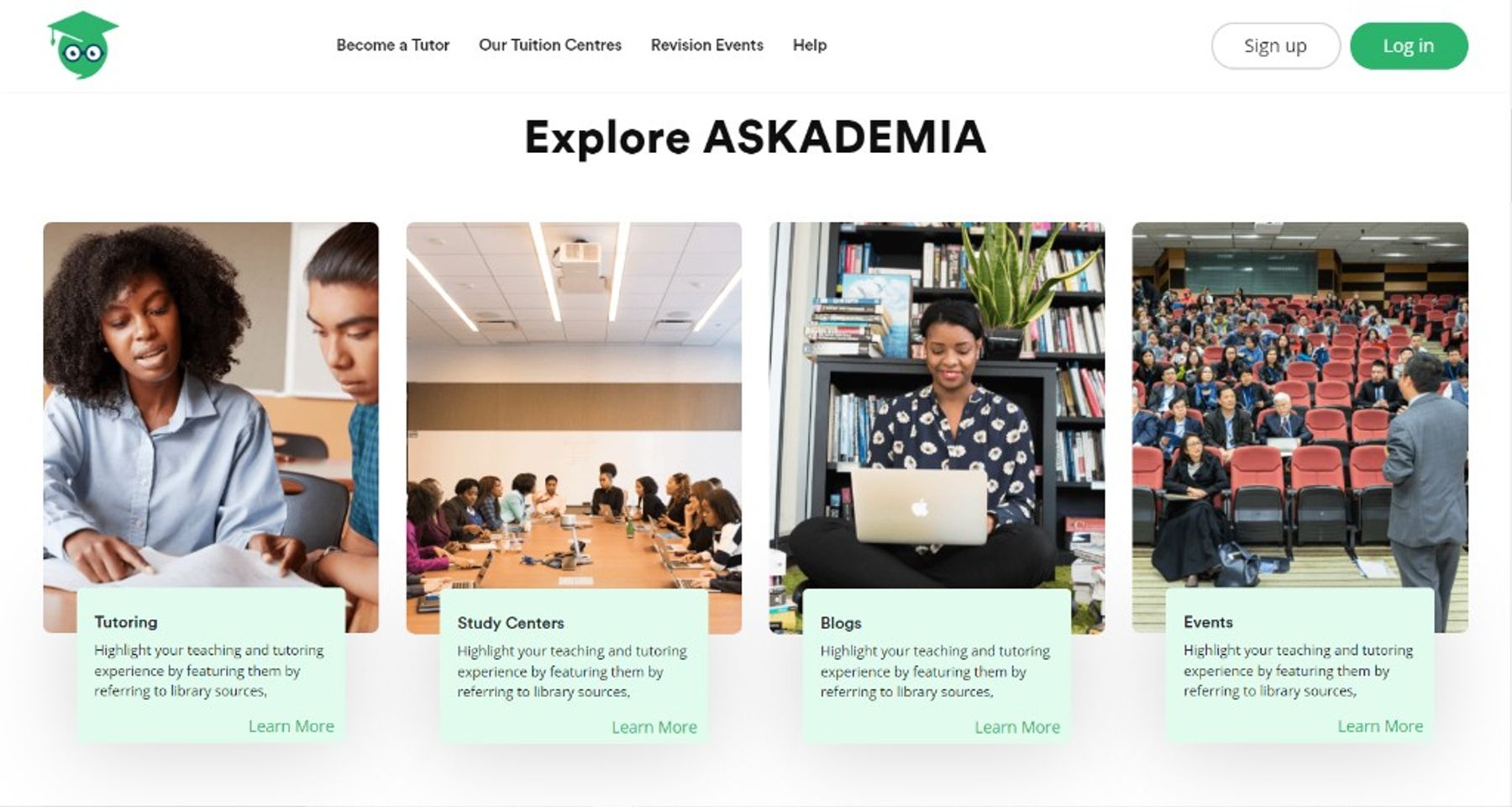 Website — Explore Askademia: Tutoring, Study Centers, Blogs, and Events