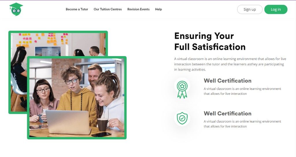 Website — About section with overlapping study photography