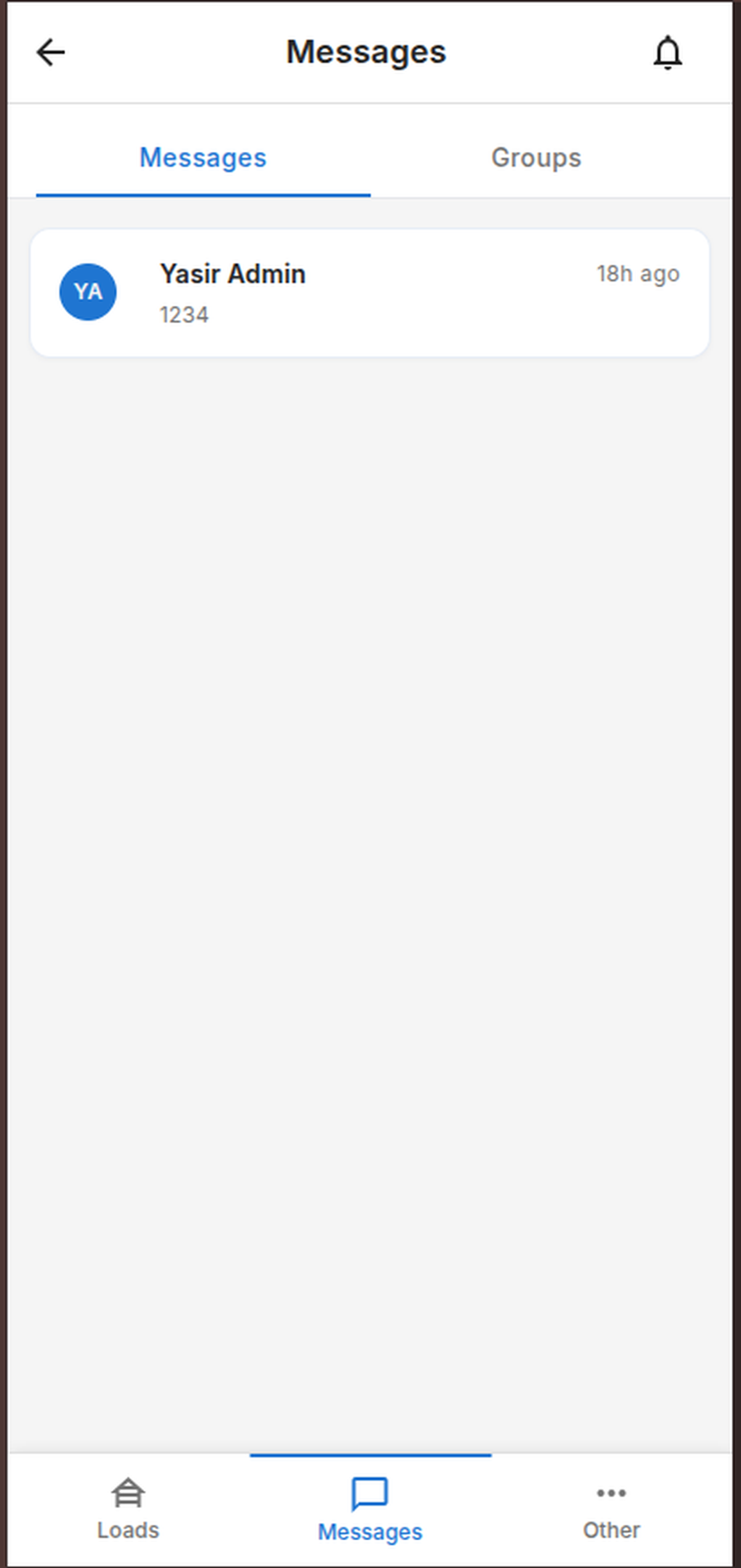 Mobile app — Messages