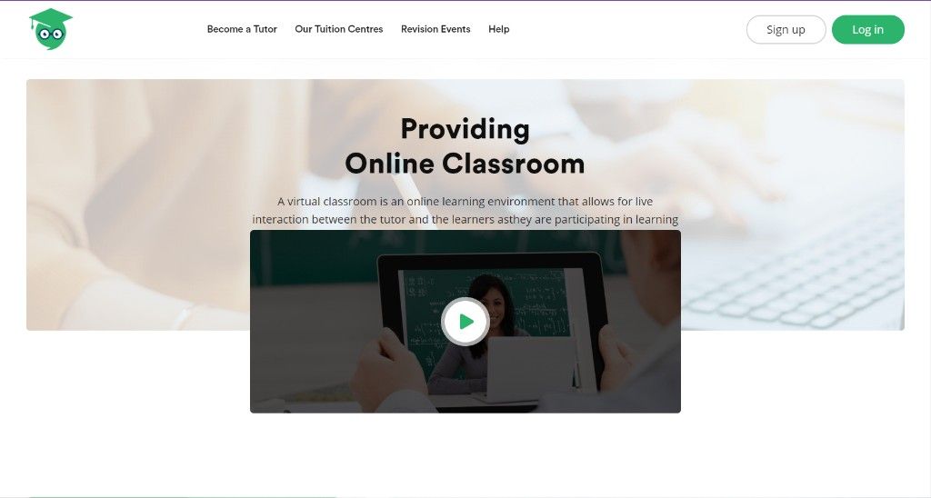 Website — Providing Online Classroom section
