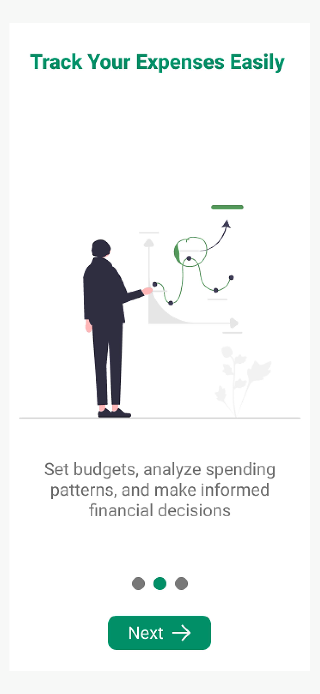 Mobile app — Onboarding, track expenses