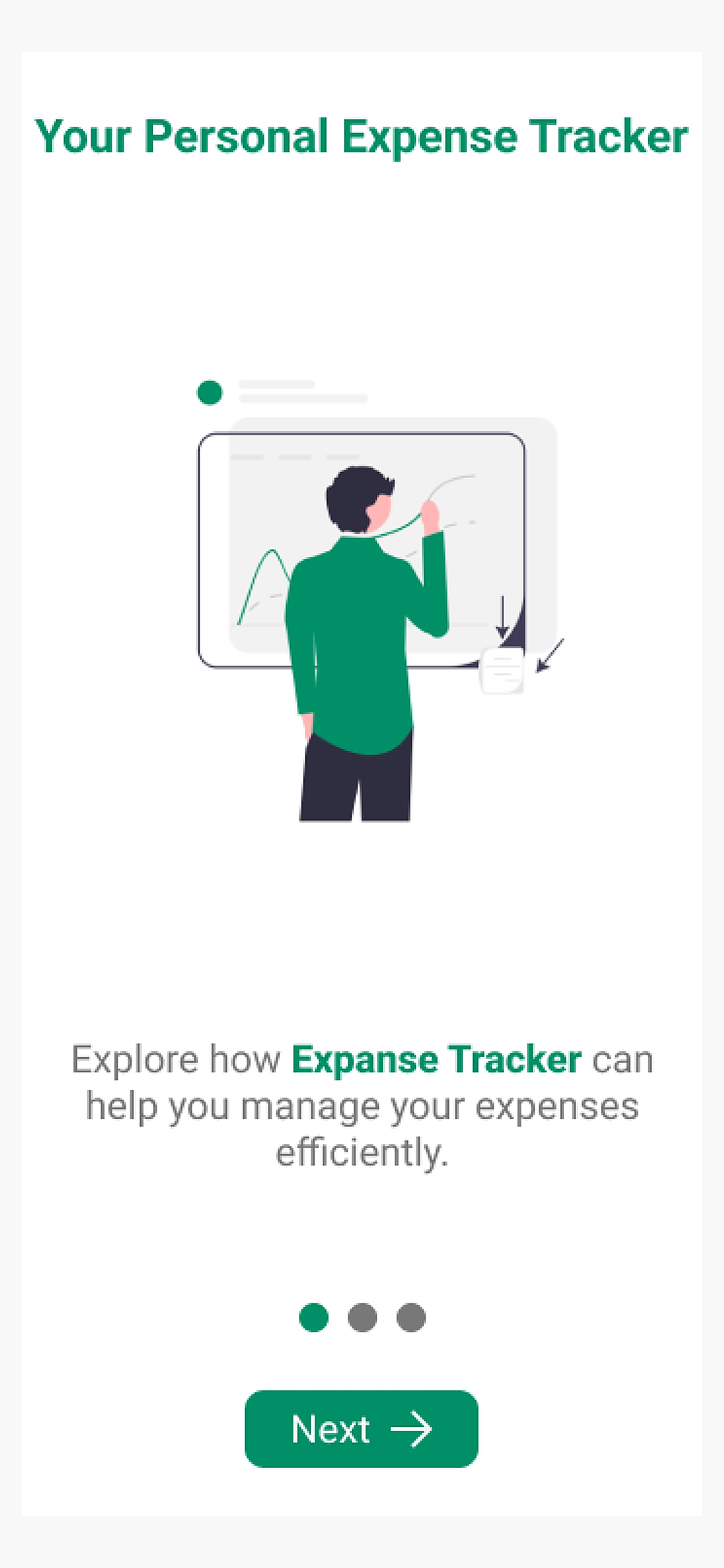Mobile app — Onboarding, personal expense tracker