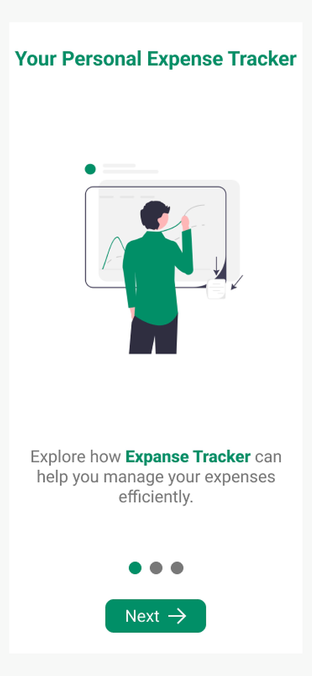 Mobile app — Onboarding, personal expense tracker