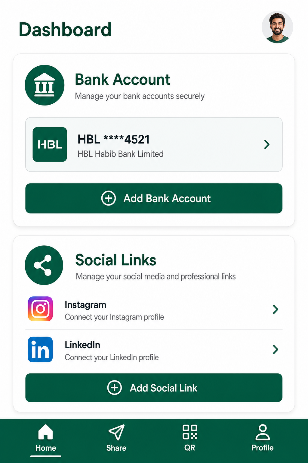 Mobile app — Dashboard