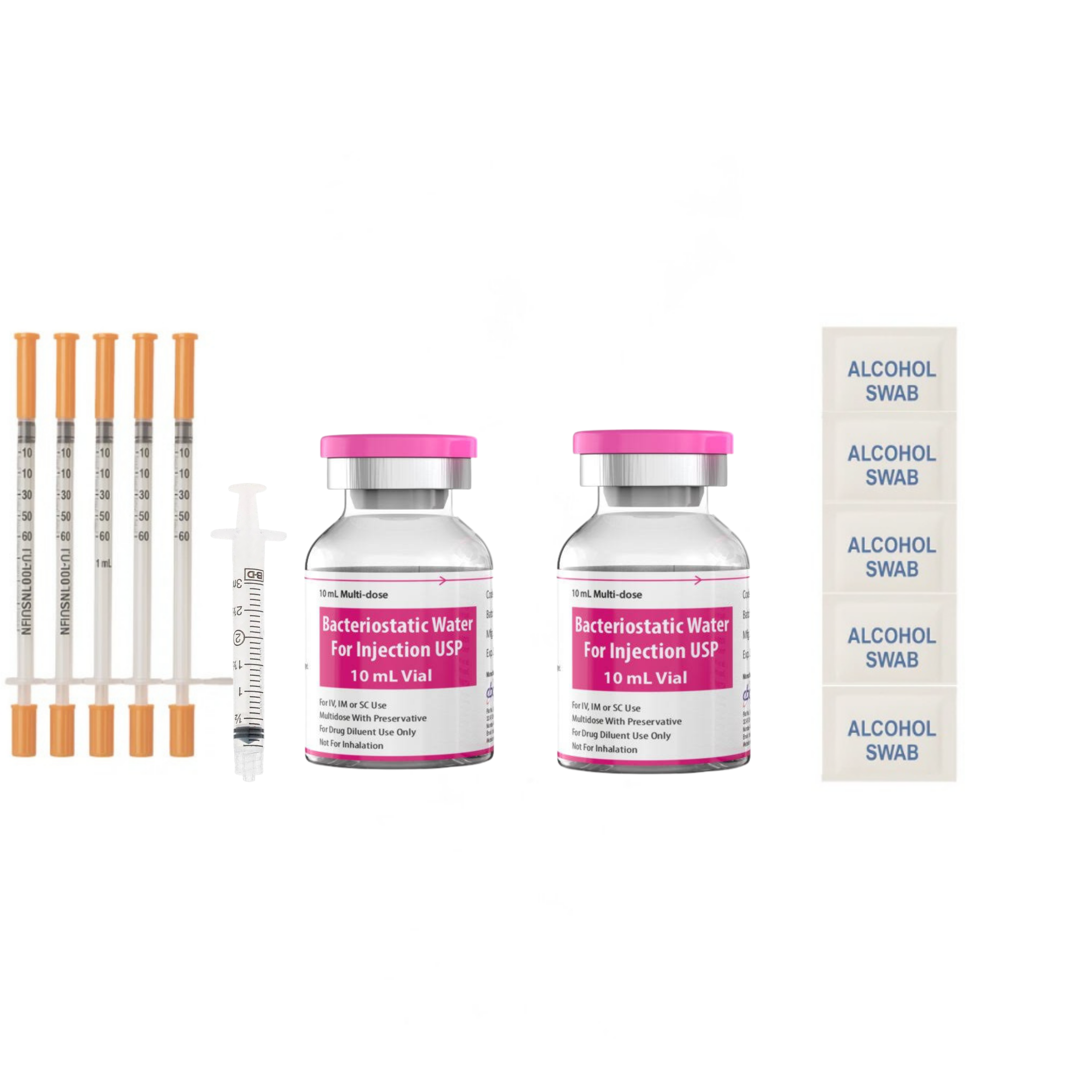 Bacteriostatic water reconstitution