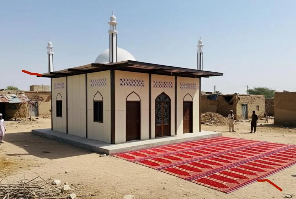 A village masjid planned for construction in rural Pakistan.