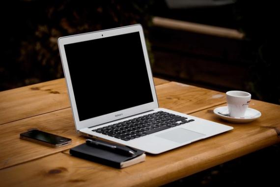 Laptop on a desk