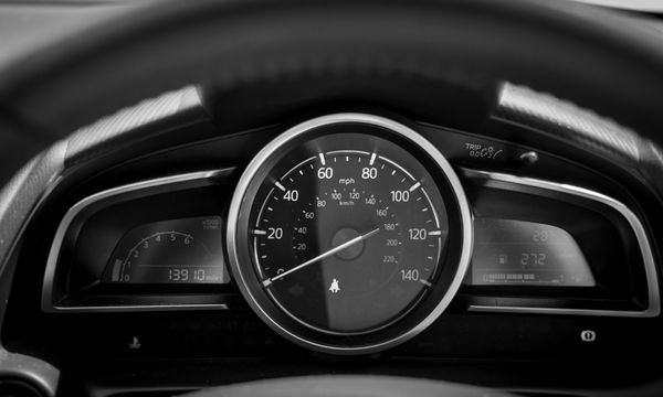 Car speedometer with the needle resting at zero, a reading that stands for a business website measured and found slow