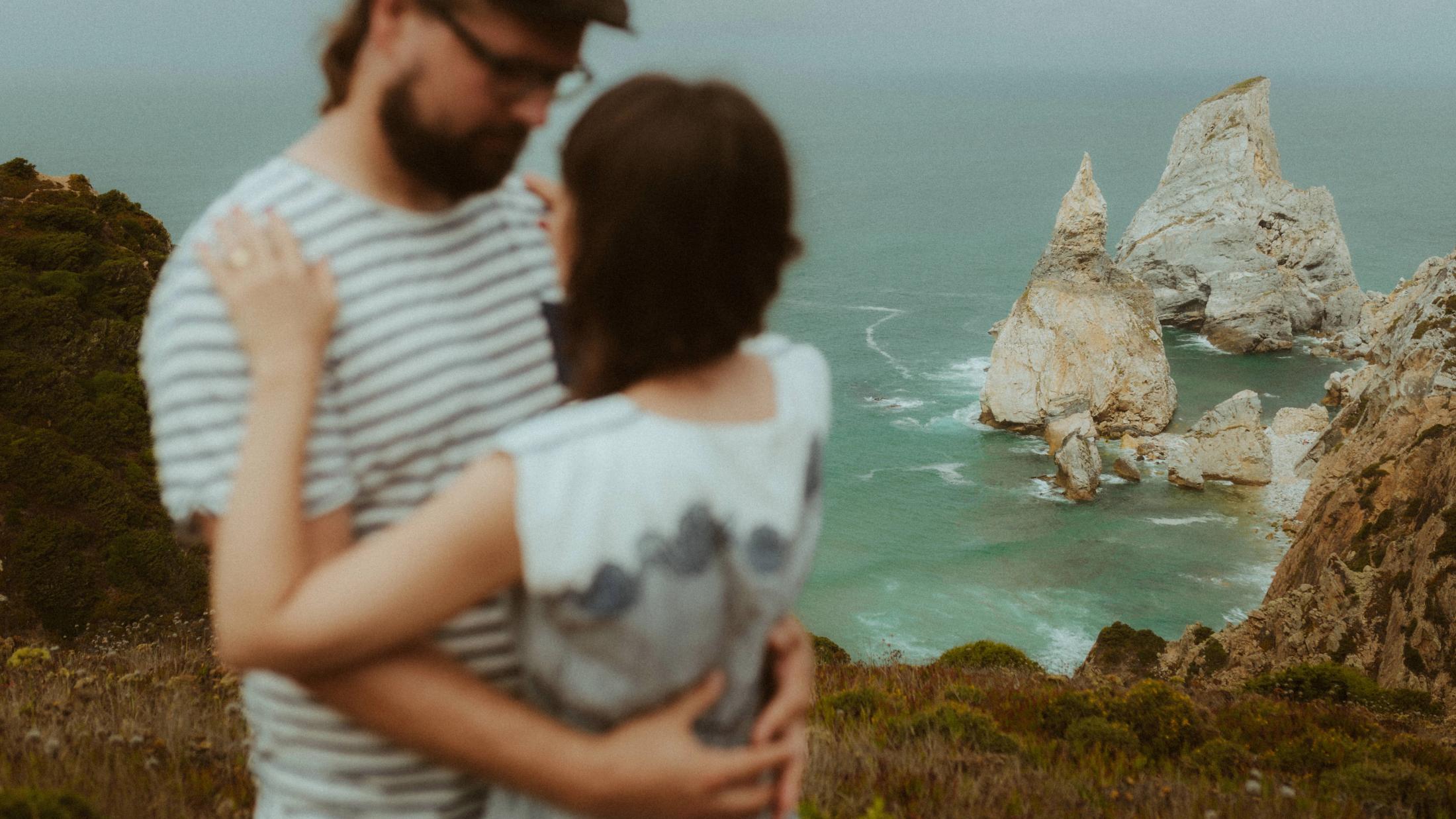 Praia ursa during Ana and Till's Lovers Session in Portugal.