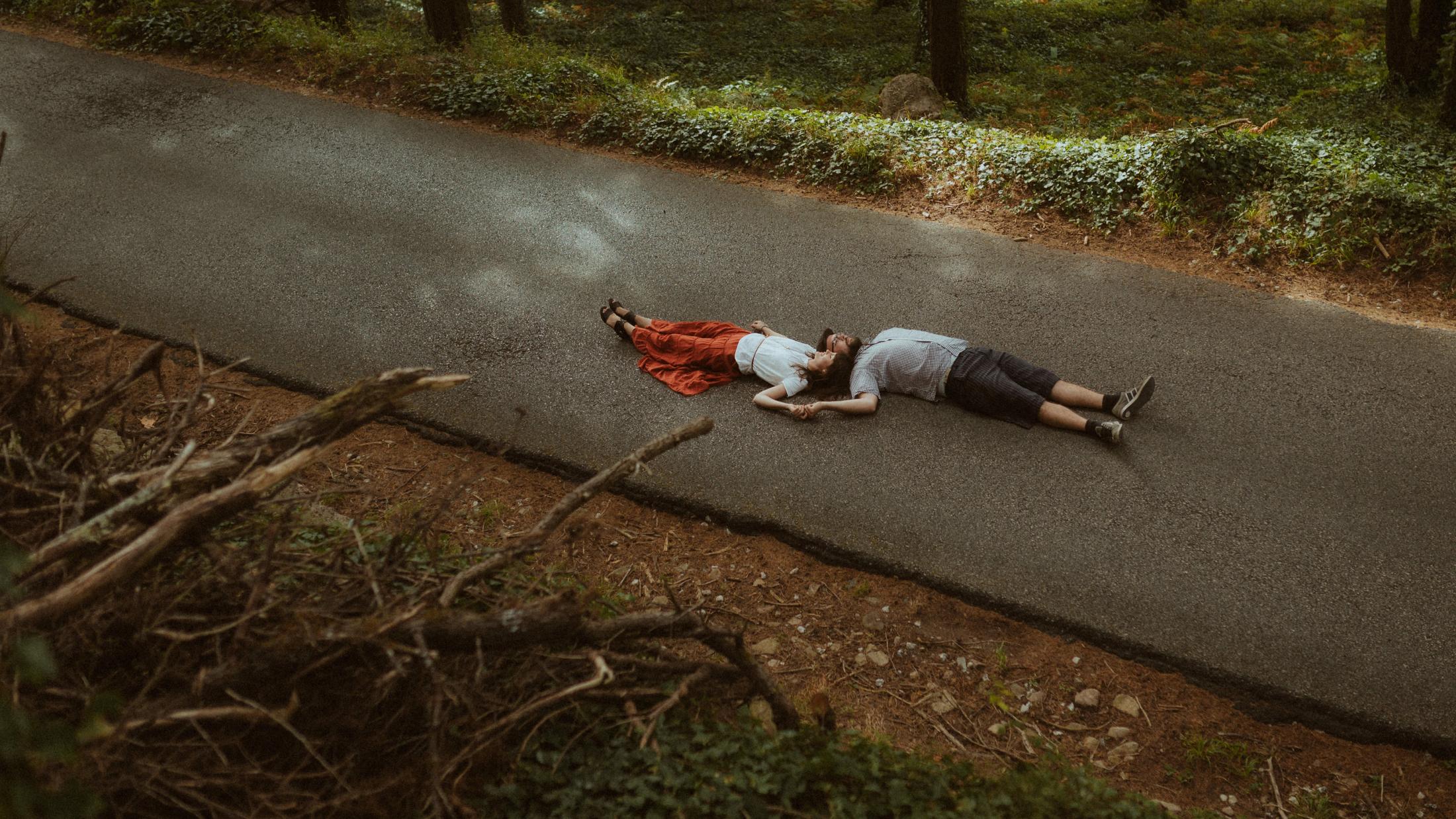 Forest road during Ana and Till's Lovers Session in Portugal.
