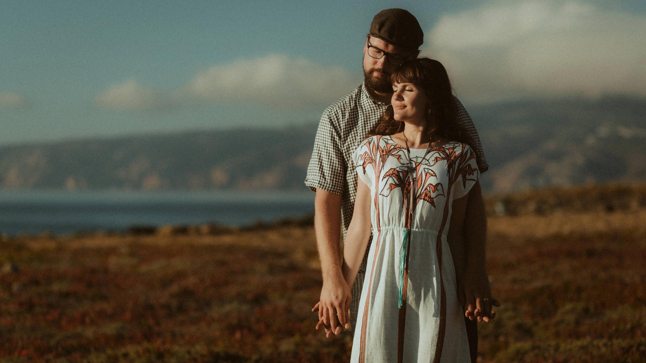 Coastal portrait during Ana and Till's Lovers Session in Portugal.
