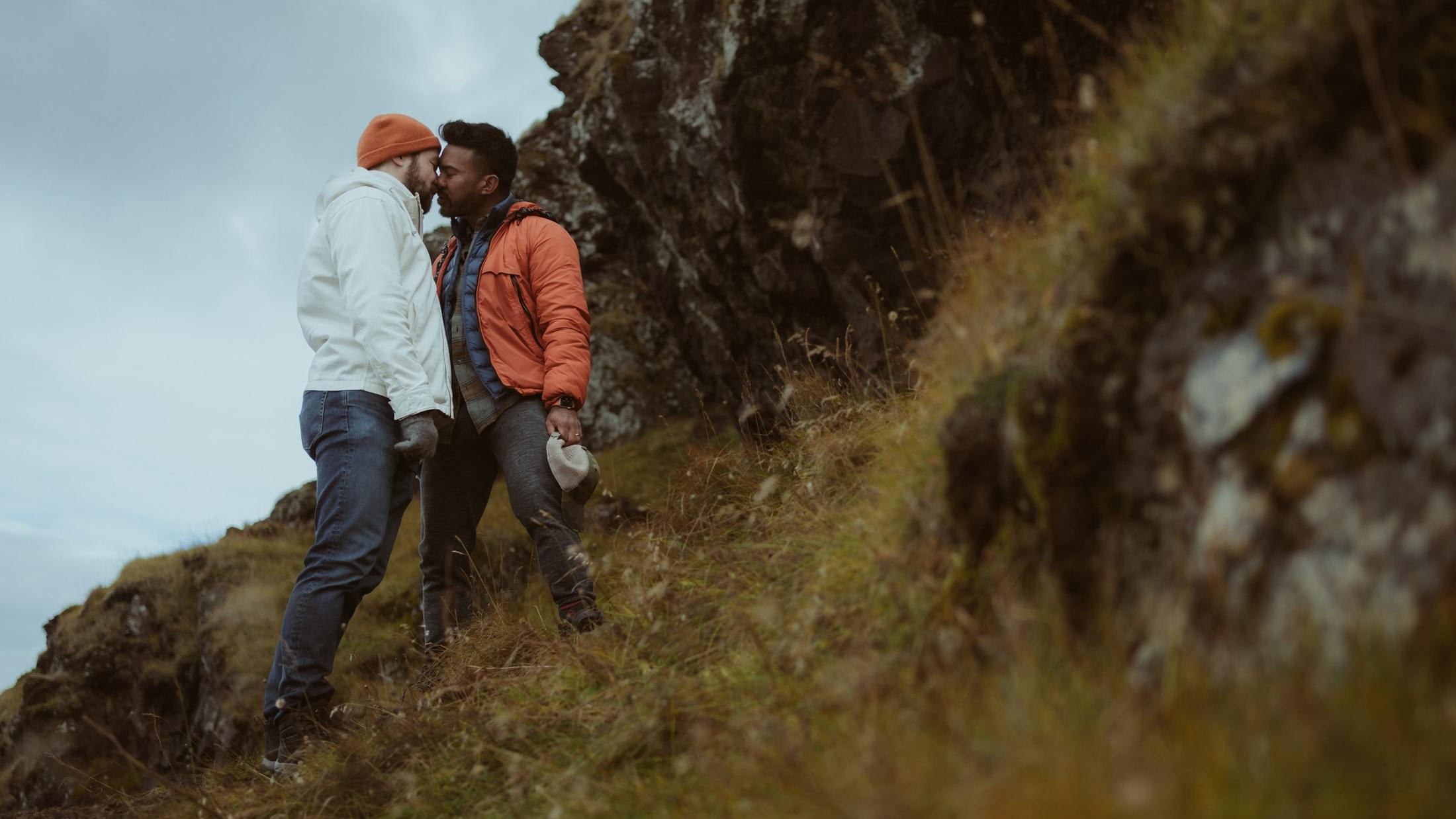 Two people together during their Iceland session.