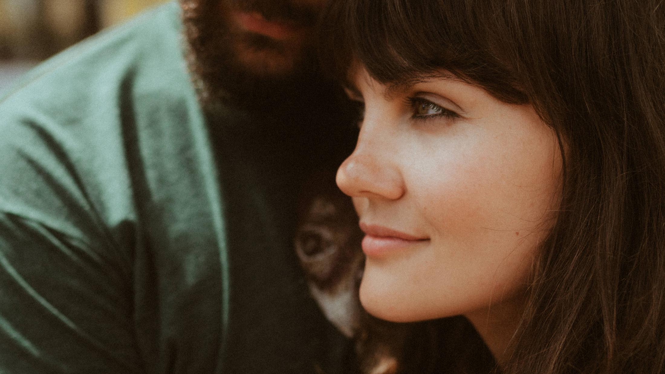 Close profile during Ana and Till's Lovers Session in Portugal.