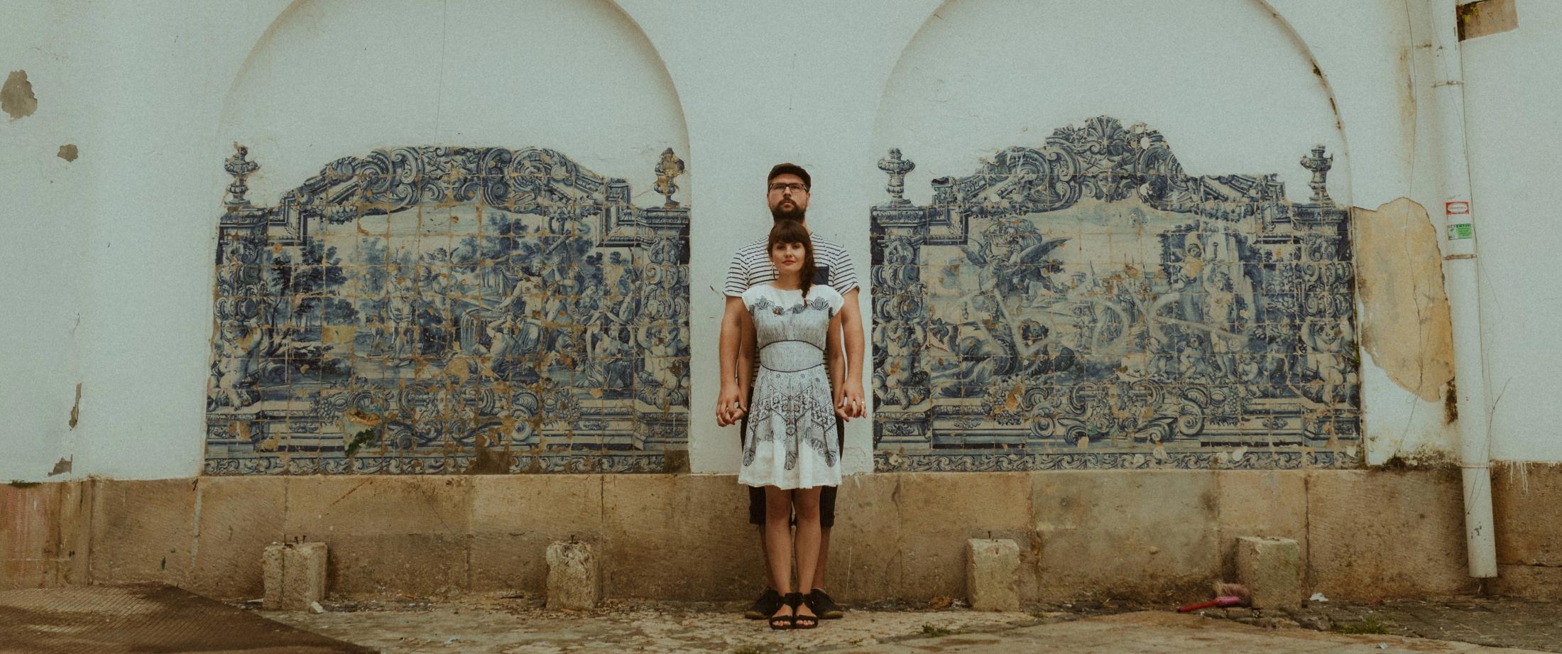 Lisbon street during Ana and Till's Lovers Session in Portugal.