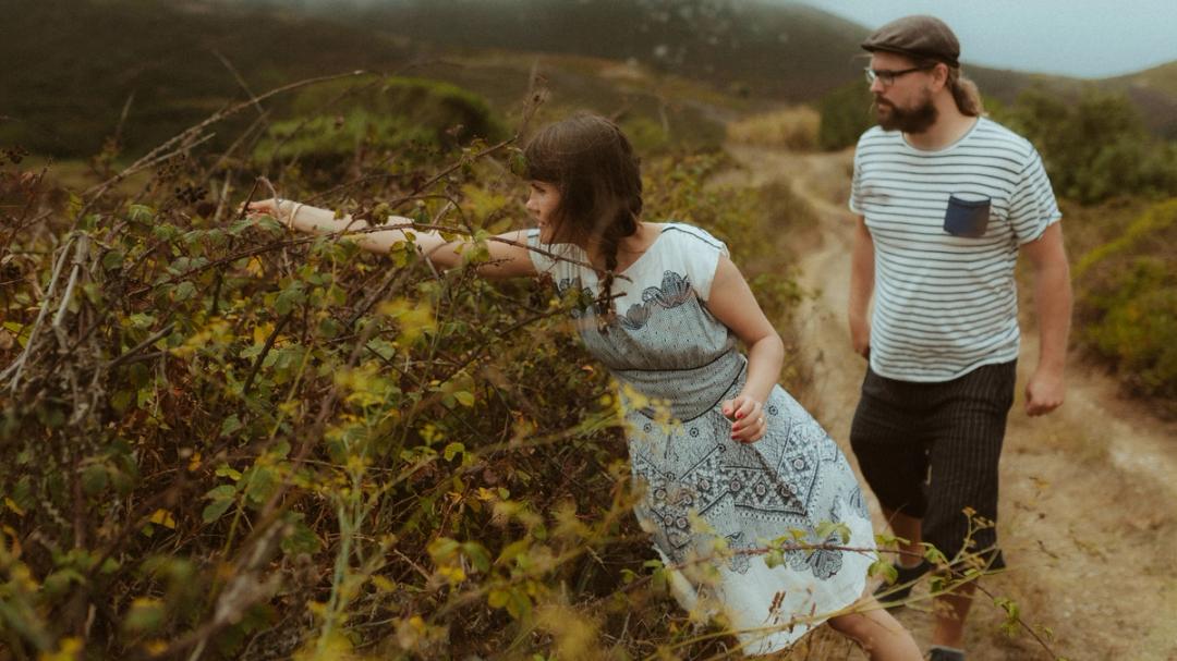 Layered portrait during Ana and Till's Lovers Session in Portugal.