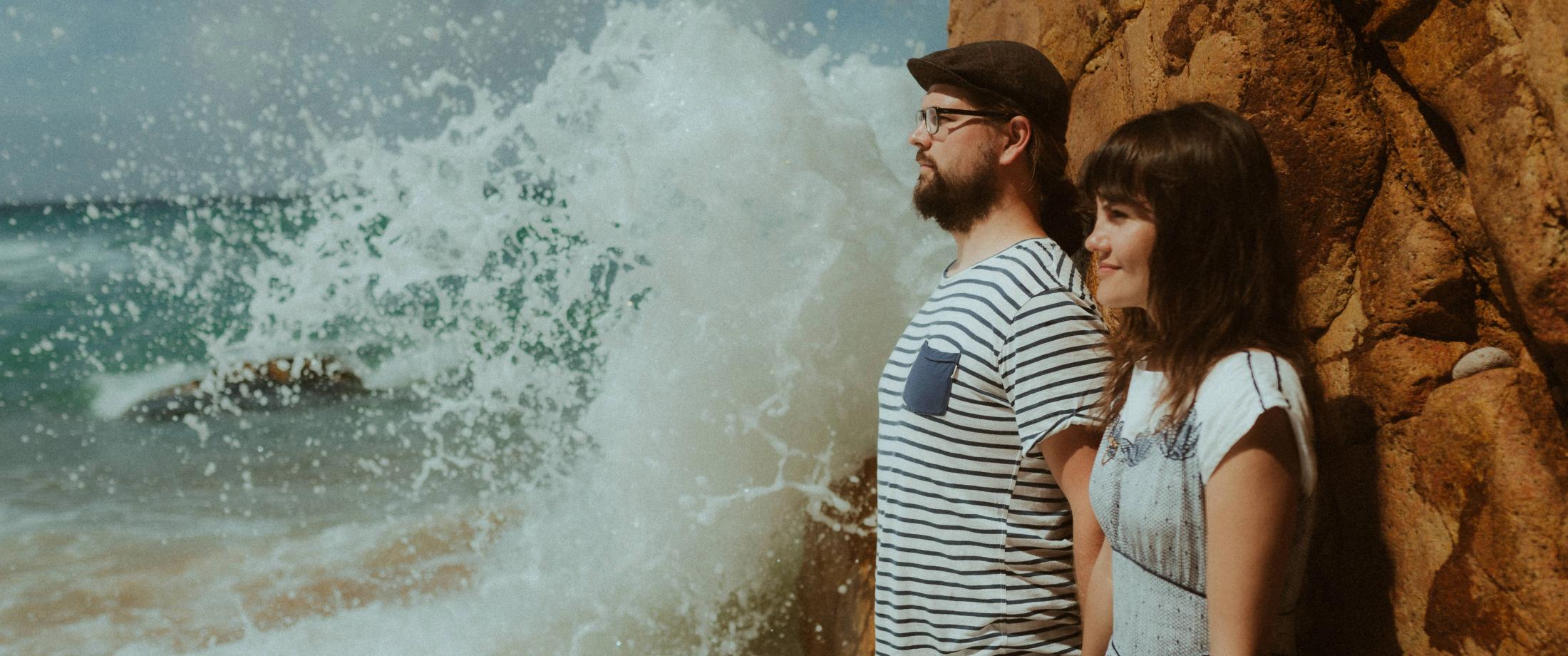Breaking wave during Ana and Till's Lovers Session in Portugal.