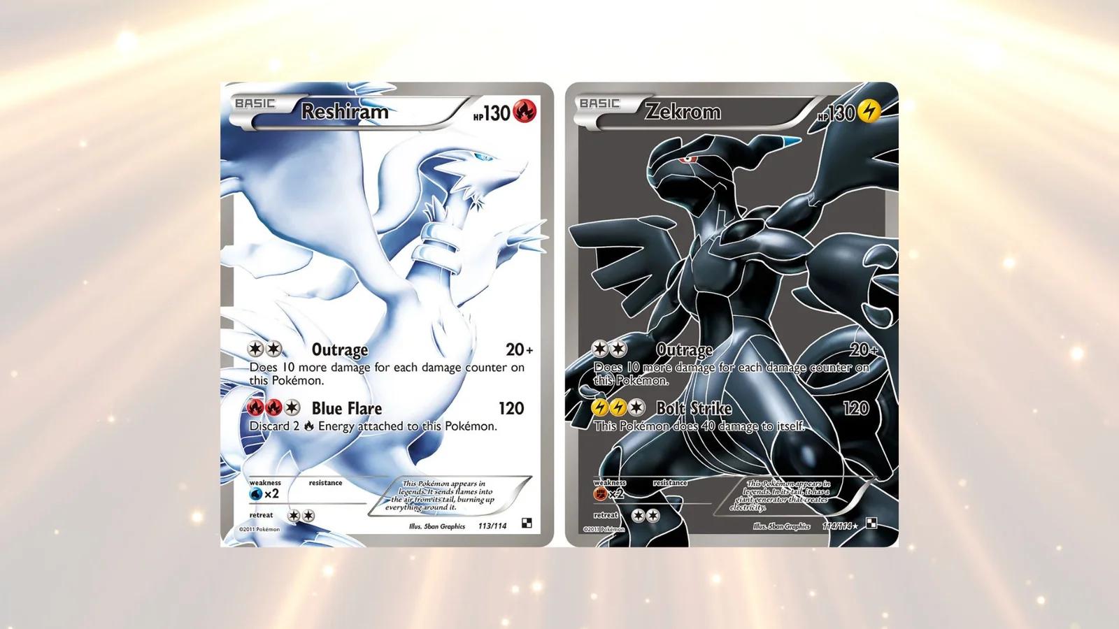 Reshiram e Zekrom Pokémon carte