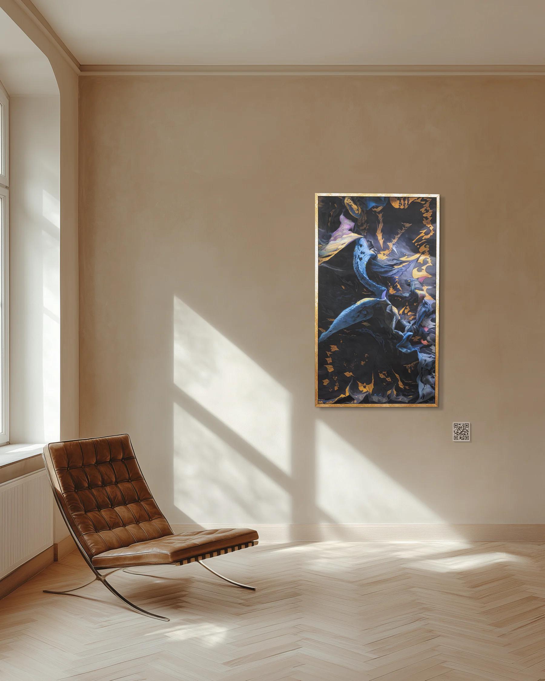 Refik Anadol Winds of Yawanawa #678 installed in a premium room setting