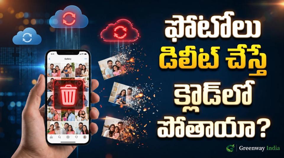 ఫోన్‌లో ఫొటోల తొలగింపు, క్లౌడ్ సింక్‌ను చూపించే చిత్రం.