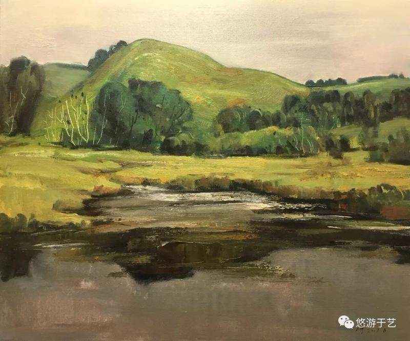 正午小丘 布面油彩 50x60cm 2017