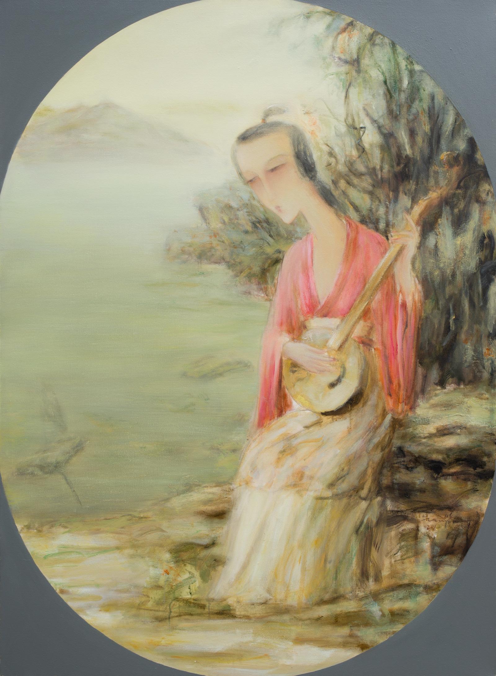江畔待月人之二，吴悠作品
