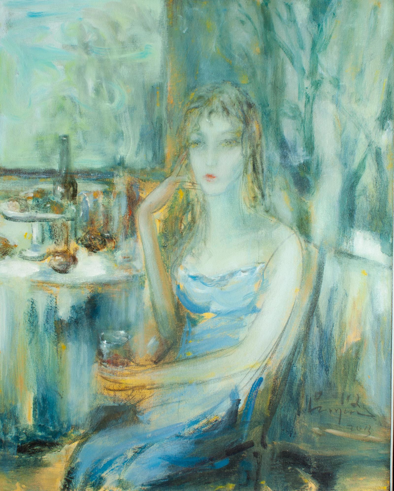 喝红酒的女人，吴悠作品